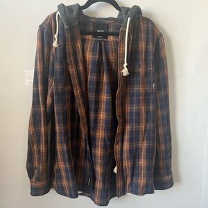 Unisex Blue & Orange Plaid Jacket/Hoodie